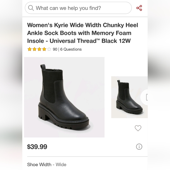 Universal Thread Women's Kyrie Chunky Heel Ankle Sock Boots size 13 - Picture 7 of 7